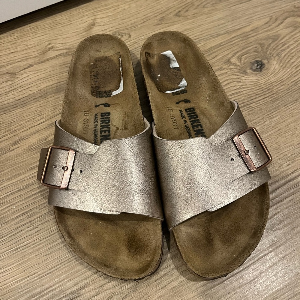 Birkenstock Catalina Birko-Flor Graceful Taupe  women’s Slide Sandals Size 38